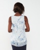Queenspark Leaf Design Sleeve Less Woven Blouse Blue Photo