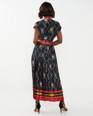 Photo of Miss Cassidy By Queenspark Chain Print Woven Dress Navy