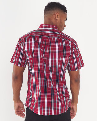 Photo of Jeep Short Sleeve Check Shirt Red/Navy