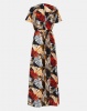 Utopia Leaf Print Maxi Dress Black/Red Photo