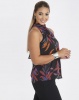 Contempo Multi Printed Lurex Stripe Top Black Photo