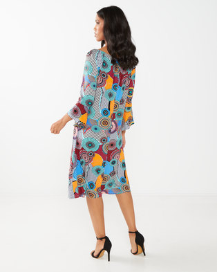 Photo of cathnic By Queenspark cath.nic By Queenspark Printed Marilyn Popover Dress Multi