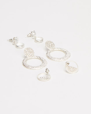Photo of Queenspark Glitter 3 Pack Silver Earrings