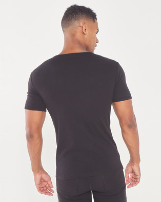 Photo of Jonathan D Cancun Slim Fit V-Neck T-Shirt Black