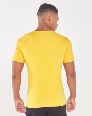 Photo of Jonathan D Cancun Slim Fit V-Neck T-Shirt Mustard