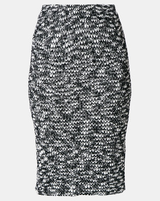 Photo of AX Paris Mix Knit Pencil Skirt Black