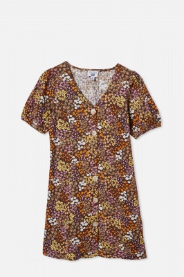 Photo of Free by Cotton On - Luna Short Sleeve Dress - Phantom/floral fields