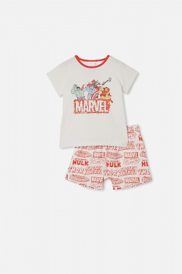 Photo of Cotton On Kids - Hudson Short Sleeve Pyjama Set - Lcn mar avengers vanilla