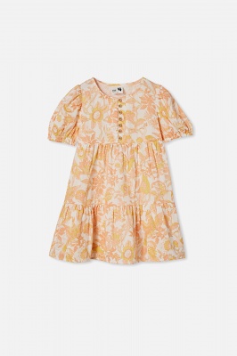 Photo of Cotton On Kids - Meredith Short Sleeve Dress - Vanilla/garden of birds