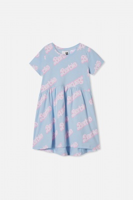 Photo of Cotton On Kids - License Freya Short Sleeve Dress - Lcn mat frosty blue/barbie logo
