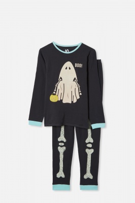 Photo of Cotton On Kids - Orlando Long Sleeve Pyjama Set - Phantom/skeleton ghost