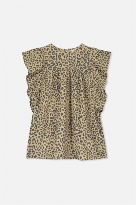 Photo of Cotton On Kids - Maggie Short Sleeve Dress - Semolina/leopard