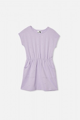 Photo of Cotton On Kids - Sigrid Short Sleeve Dress - Vintage lilac/galactic sparkle
