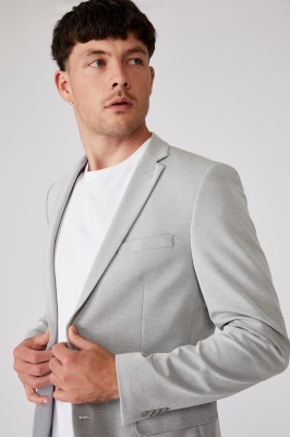 Photo of Cotton On Men - Super Stretch Slim Suit Jacket - Light grey