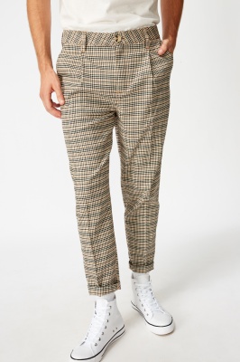 Photo of Cotton On Men - Oxford Trouser - Brown mini check