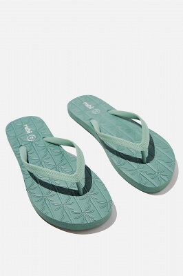 Photo of Rubi - The Rubi Flip Flop - Green palm embossed