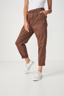 Photo of Cotton On Women - Ashley Belted Chino - Chestnut