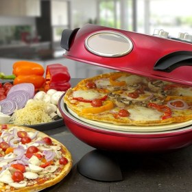 Photo of Slush Puppie Rotating Bake & Grill Stone Pizza Oven – Red
