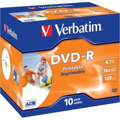 Photo of Verbatim AZO Printable 16x DVD-R 10 Pack in Jewel Cases