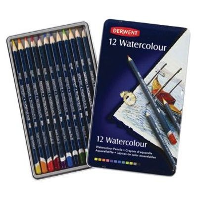 Photo of Derwent Watercolour Pencils - 12 Set in Metal Tin