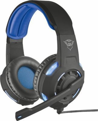 Photo of Trust GXT 350 RADIUS 7.1 Headset Head-band Black Blue 7.1 40mm USB 2.5m LED light black/blue