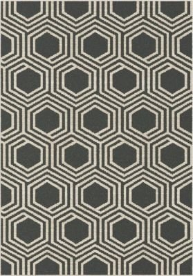 Photo of Rugs Warehouse Trendy Flow White Honeycombe Inspired Design On A Black Background