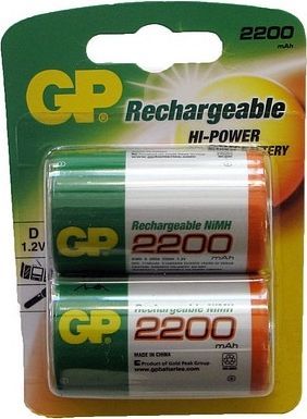 Photo of GP Batteries P220dh2 Gp Recharge Nimh D Cell 2200mah 2 spo