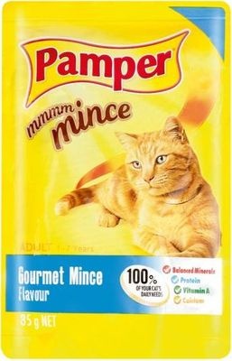 Photo of Pamper Mmmm Mince - Gourmet Mince Flavour Cat Food Pouch