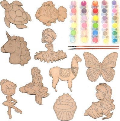 Photo of Just Kidding Around JKA Wood Art Craft Toy Girl Colourful Theme 10 Creations Kit