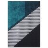 Carpet City Factory Shop Black Teal Geometric Polyester Print Rug Photo