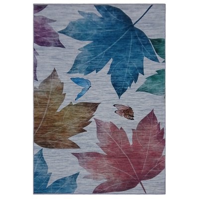 Photo of Carpet City Factory Shop Maple Leaves Polyester Print Area Rug