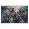 Fancy Artwork Canvas Wall Art :Vibrant Strokes Green Blue Purple - Photo