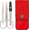 Kellermann 3 Swords Kellermann Manicure Set Genuine Leather Premium Red L 56774 P N - 3 Piece Photo