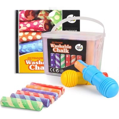 Photo of JarMelo Sidewalk Chalk with 2 Holders: 24 Colour Kit