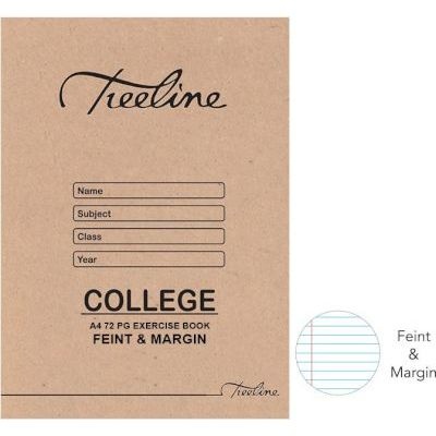 Photo of Treeline A4 College Exercise Book - Feint and Margin