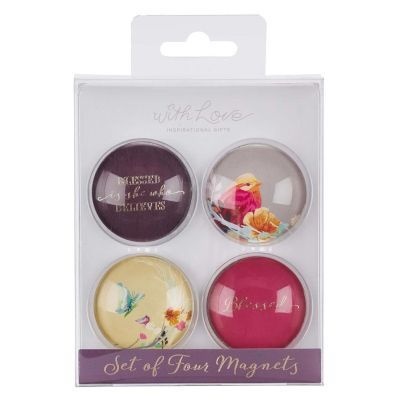 Photo of Christian Art Gifts Inc Blessed is She Glass Magnet Set