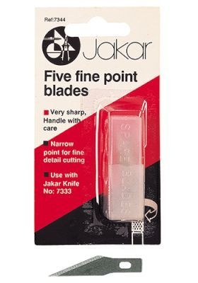 Photo of Jakar Hobby Knife Blades 5- pack 7344b for Knife Akc1 Or A7333 / 7333 Or A7313
