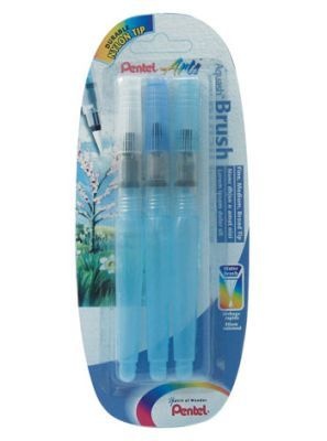 Photo of Pentel Aquash Water Brush - Set of All 3 for Use with Watersoluble Pencils and Inks