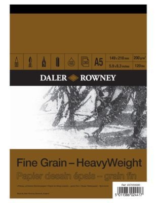 Photo of Daler Rowney A5 Fine Grain Heavyweight Paper Pad