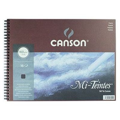 Photo of Canson Mi-Teintes Black Pastel Paper Spiral Pad - 160gsm