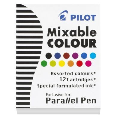 Photo of Pilot Parallel Lettering Pen Ink Cartridge - Set of 12 - Assorted Colours