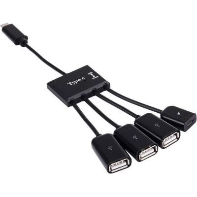 Photo of Tuff Luv Tuff-Luv Portable OTG Adapter 4-in-1 USB Type-C to 3 x USB 2.0 Ports & 1 x Micro USB Power Supply
