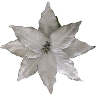 Photo of Koleda Christmas Poinsettia Silver 25cm
