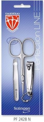 Photo of Kellermann Perfection Line 3 Swords PF 2428 N Set: Cuticle Scissors Nail Clipper Tweezers