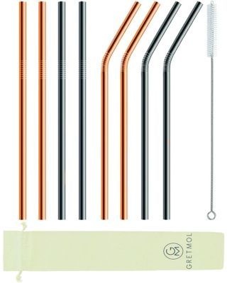 Photo of Gretmol Reusable Stainless Steel Long Straws