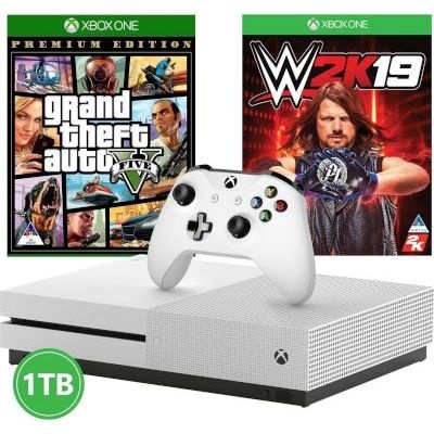 Photo of Microsoft Xbox One S Console - With WWE 2K19 and GTA V