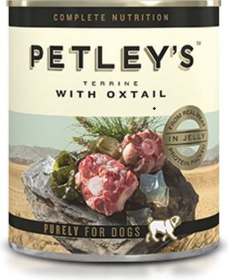 Photo of Petleys Petley's Terrine with Oxtail - Tinned Dog Food - Dog Food - Chunk & Gravy