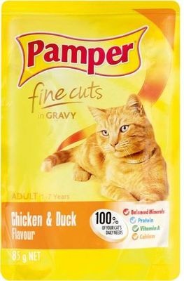 Photo of Pamper Fine Cuts in Gravy - Chicken and Duck Flavour Cat Food Pouch