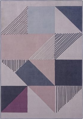 Photo of Carpet City Factory Shop Baby Pink Geometric Polyester Print Rug