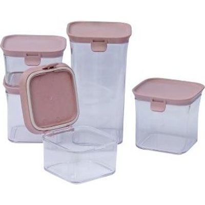 Photo of Fine Living Easy Lock Storage Container Set - 5 pieces - Pink
